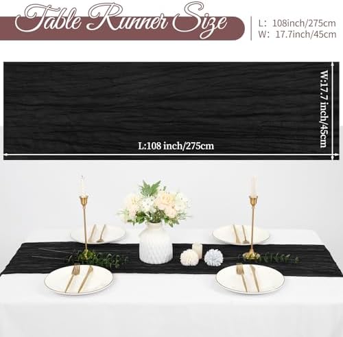 20 Pack Cheesecloth Table Runner 17 x 108 Inch, Black - Image 2