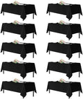 sancua Black Tablecloths for 6 Foot Rectangle Tables, 10 Pack 54x108 Inch by sancua