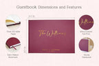 Personalized Foil Wedding Guest Book - 11.5 x 8.5 Custom Wine Colored Guestbook with Customizable First Last Name Date Cover, Hardcover Photo Book for Sign in at Reception Baby Bridal Shower Party - Image 2