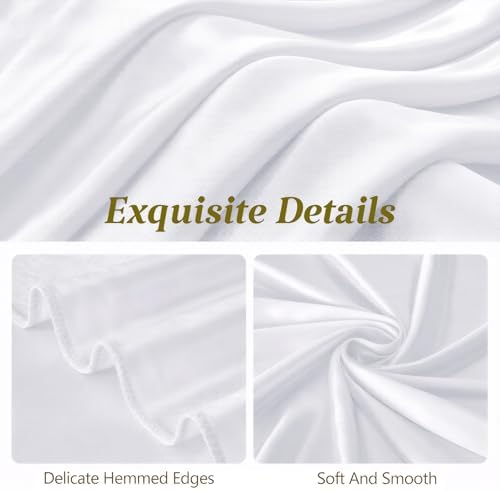 Large White Bow Decor, 47x24x118 Inches Giant Silky Ribbon Bows for Room Wall Decorations Oversized Coquette Stain Bow Party Decorations for Birthday Bridal Baby Shower Wedding Photo Booth Backdrop - Image 5
