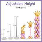 Balloon Column Stand Set of 4, 6.5ft Adjusable Height with Bases for Floor - Image 2