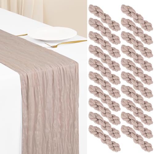 Showgeous 20 Pack Rosy Brown Cheesecloth Table Runner, 17 x 108 Inches by Showgeous
