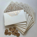 20 Pearl Ivory Envelope with Gold Foil Floral Liner for 5*7 inch Invitation by Unknown