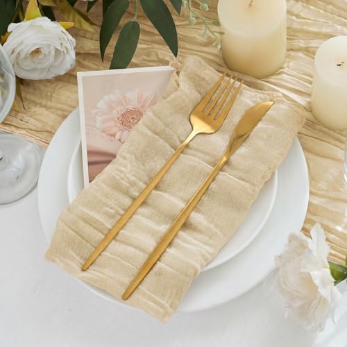 50 Pack Cheesecloth Napkins 20"x20" Beige Gauze Boho Bulk Napkins - Image 3