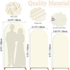 Ivory Wedding Arch Cover Set of 3 Stretchy Arch Backdrop Cover 4FT, 5FT, 6FT Cover for Arch Backdrop Spandex Fitted Wedding Arch Stand Covers for Birthday Party Ceremony Banquet Decor - Image 2