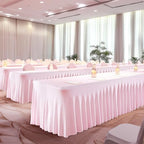 2 Packs Pink Table Clothes for 6 Foot Rectangle Tables, One-Piece Wrinkle Resistant Stretch Spandex Table Covers with Skirt for Event Banquet Wedding Birthday Party - Image 6