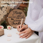 Wedding Guest Book Alternative Acrylic Rustic Wedding Decorations for Reception Wedding Guest Book with 80pc Heart Drop Box to Sign Wedding Anniversary Party (F-Heart) - Image 6