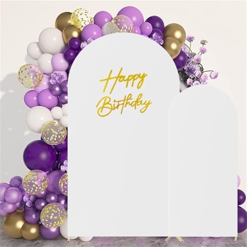HAINARverS Set of 2 Stretchy Arch Backdrop Covers with Sign, White, 6/7.2FT - Image 7