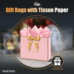 YACEYACE Gift Bags with Bow Ribbon, 20Pack of Pink Gift Bags with Handles - Image 2