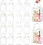Ohuimrt 50 Pack 6.7" x 2.8" x 9.1" Clear Plastic Gift Bags with Handles by Ohuimrt