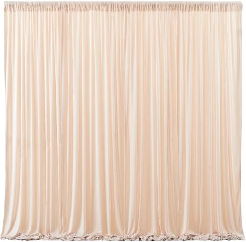 Apricot Champagne Backdrop Curtains-Wrinkle-Free Polyester Photography Drapes Party Curtain Background for Baby Shower Wedding Decorations- 40 X10FT by WishCare