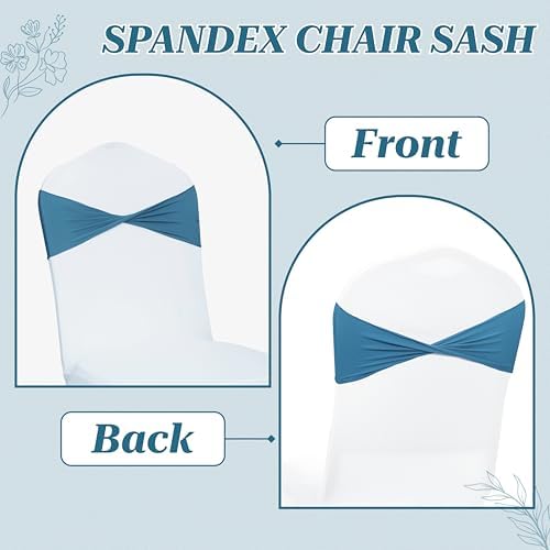 MDS Pack of 250 Spandex Chair Sashes Without Slider Buckles – Dark Teal - Image 4