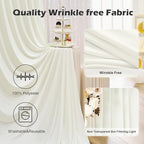 20ft x 8ft Wrinkle Free Ivory Backdrop Curtain for Parties, 4 Panels 5x8ft Silky Polyester Ivory Wedding Backdrop Drapes Photo Back Drop Cloth for Birthday Baby Shower Photography Background - Image 4