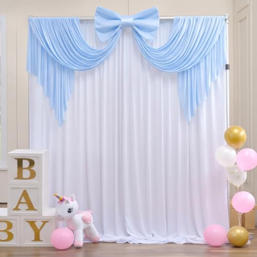 Baby Blue Large Bows for Backdrop Giant Bows Birthday Party Decorations Large Giant Bow Decor for Wedding Baby Shower Birthday Photo Booth Arch Wall Decor 47"x24" - Image 6