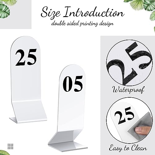 Remerry 25 Pcs Acrylic Table Numbers 1-25, Tent Cards for Events, White - Image 3