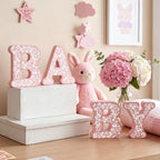 4 Pcs Cielito Lindo Baby Shower Decorations Pink Wooden Baby Letters, 6 inch Mexican Theme Wooden Blocks for Party Decor, Rustic Centerpiece for Gender Reveal Birthday Nursery Shelf Decor - Image 6