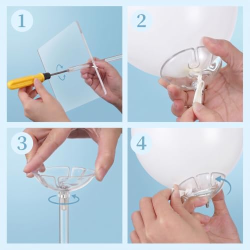 12 Pack 15.75 Inch Clear Acrylic Balloon Stand Kit for Table Centerpieces - Image 4