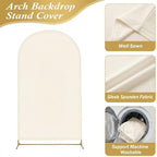 Arttown 7.2FT Gold Metal Arch Backdrop Stand and Beige Arch Cover Set - Image 4