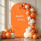 6.6FT Orange Arch Backdrop Cover - Polyester Fitted Wedding Arch Stand Covers Round Top Chiara Arch Backdrop Cover for Birthday Party Banquet Photo Background Decoration - Image 7