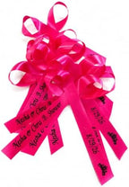 25 Personalized Ribbons Assesmbled Bows Custom Bridal Shower Favor Party Favors Wedding Bridesmaid Memorial Ribbons Funeral Baby Invitations Mis XV años Quinceanera (Fuchsia) - Image 4