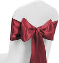 Burgundy Chair Sashes 50 Pack, Dark Red Marroon Satin Chair Ribbons for Party Wedding, Universal Chairs Ties Knots for Folding Chairs Decor by MAGTOWNE