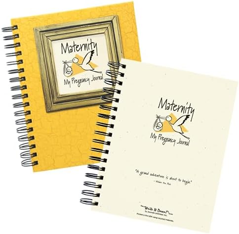 Write it Down series by Journals Unlimited, Guided Journal, Maternity, My Pregnancy Journal, Full-size 7.5"x 9", Yellow Hard Cover, Made in USA - Image 2