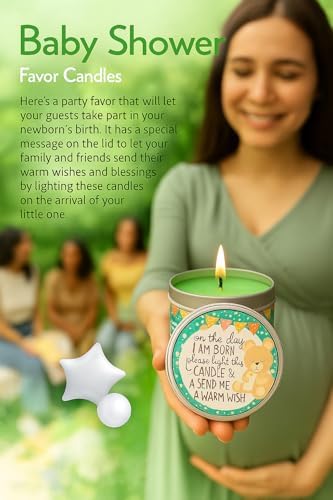 Majestic Zen Baby Shower Candle Favors for Boy | 9-Pack Scented Soy Wax Candles | Fresh Baby Powder Scent | 30–40 Hour Burn | Baby Shower Party Favors & Gender Reveal Keepsake - Image 2