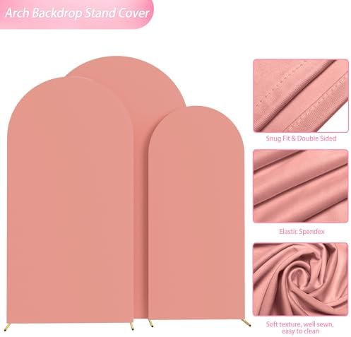 Wokceer Arch Backdrop Cover Dusty Rose Arch Cover Strethy 7.2FT,6.6FT,6FT - Image 5