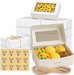 30 Pack 9x6x3in Cookie Boxes with Window, Bakery Boxes for Treats, Desserts by Leafiew