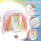 AmazingSpark 24 Pcs Rainbow Party Favor Bags 7.9 x 6.7 x 3.9 Inch Rainbow Gift Goodie Bags with Handles Colorful Treat Candy Gift Wrap for Birthday Baby Shower Wedding Party Favors Supplies - Image 2
