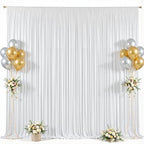 20x15ft White Backdrop Curtains for Parties Wrinkle Free Fabric Backdrop Curtain Wedding Photo Drapes Backdrop for Birthday Party Baby Shower Bridal Shower Photography Stage Back Drop 4 Panels 5x15FT - Image 5