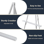 NianFeng Wooden Easel Stand for Sign, Easel Display Stand Floor for Wedding Sign with Adjustable Tray, 63-Inch, Tripod A-Frame Poster Light Duty, Welcome, Art Show & Baby Shower (White) - Image 7