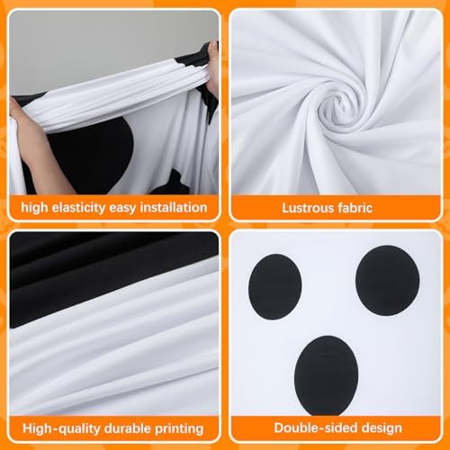 Moukeren 2 Pcs Halloween Ghost Arch Backdrop Covers, 7.2ft and 6ft - Image 3