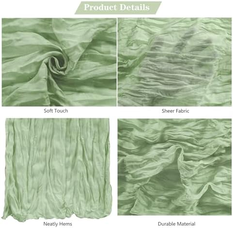 30 Pack Sage Green Cheesecloth Table Runner 9FT Rustic Sheer Table Runners 17x108 Inch Gauze Boho Runner for Wedding Bridal Baby Shower Birthday Party Table Decorations - Image 4