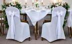 MDS Pack of 50 Chiffon Chair Sashes for Wedding & Event Décor - White - Image 2