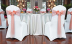 MDS Pack of 50 Chiffon Chair Sashes for Wedding & Event Décor - Peach - Image 2