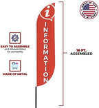 Information Sign Feather Flag for Outdoor by Mavis Printing | 11.5 FEET Long Polyester Outdoor Banner Flag for Easy Hang | HD Print Swooper I Flag Only to Celebrate Information I Flag Only - Image 3