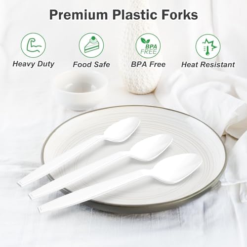 Dealusy 360 Count White Plastic Spoons Disposable - Image 4