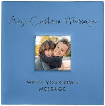 Small Personalized Custom Message Photo Album Blue Leatherette Holds 100 Photos Custom Gift by GiftsForYouNow