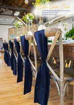 120 PCS Navy Blue Satin Chair Sashes, 7 x 108 Inch - Image 5