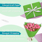 PerkHomy 24" x 2,400" (200') Medium Green Kraft Paper Roll for Craft Bulletin Board Paper Art Table Covering Crafting Gift Wrapping Bouquet Packing Parcel 80GSM 55LB (Medium Green, 24" x 200') - Image 4