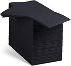 100 Linen-Feel Black Paper Napkins - Decorative Cloth-Like Black Dinner Napkins - Soft And Absorbent. For Kitchen, Party, Wedding, Bathroom Or Any Occasion. (Pack of 100) by BloominGoods