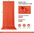 30ft x 10ft Orange Backdrop Drapes for Wedding Parties, 6 Panels Wrinkle-Free Polyester Fabric Background Curtains for Reception, Birthday, Baby Shower Decorations - Image 4