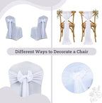 MDS Pack of 50 Chiffon Chair Sashes for Wedding & Event Décor - White - Image 4