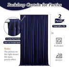 10 x 7 Feet Navy Blue Backdrop Curtain for Partie, Background Curtains for Photoshoot, Birthday, Wedding, Halloween, Thanksgiving, Christmas Day, New Year Party Decorations 5Ft x 7Ft, 2 Panels - Image 2