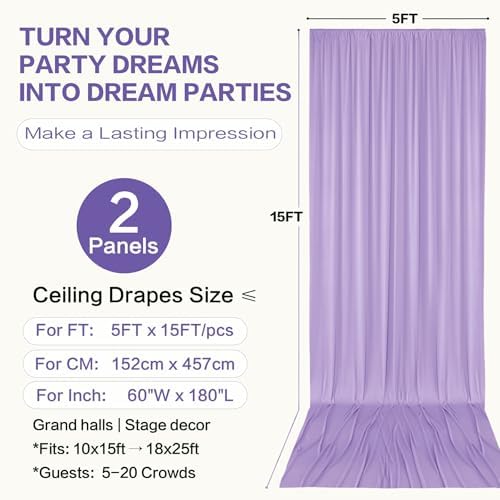 10ft×15ft Taro Purple Backdrop Curtain for Wedding Parties - Image 6