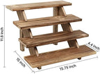SwallowLiving Wooden Rustic Cupcake Stand for 24 Cupcakes, Stepped Wood Display Stand for Weddings, Tiered Party Table Display Riser for Food , Dessert, Cookie, Decor, Craft Show, Burnt - Image 4