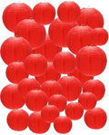 Treela 48 Pcs Paper Lanterns Party Decorations Round, Red by Treela