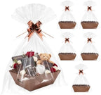 EVELOMO 6 Pack Empty Gift Baskets to Fill - 10" x 8" Baskets for Gifts Empty, Sturdy DIY Gifts Baskets Sets with 500g Crinkle Cut Papers for Birthdays Weddings Parties and Holidays (Brown) by EVELOMO
