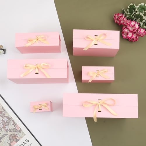 Large Gift Boxes with Lids 5 Pcs 13X9X4 In Pink Magnetic Gift Box Large - Image 6